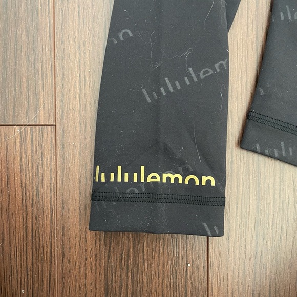 ❌SOLD❌ Lululemon limited edition black leggings with black and gold logo print - Picture 5 of 5